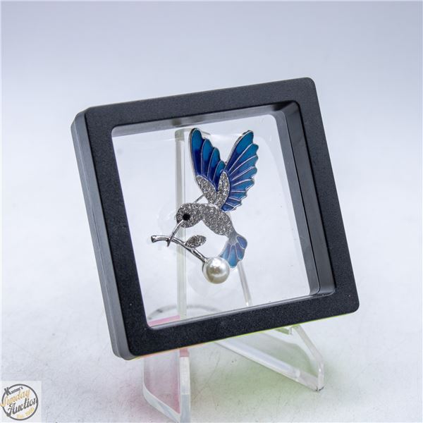 NEW HUMMINGBIRD SILVER AND BLUE TONES