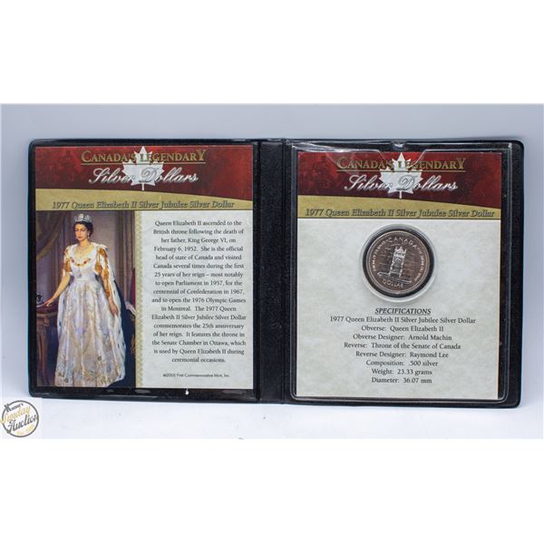 SILVER DOLLAR COIN QUEEN ELIZABETH II JUBILEE 1977