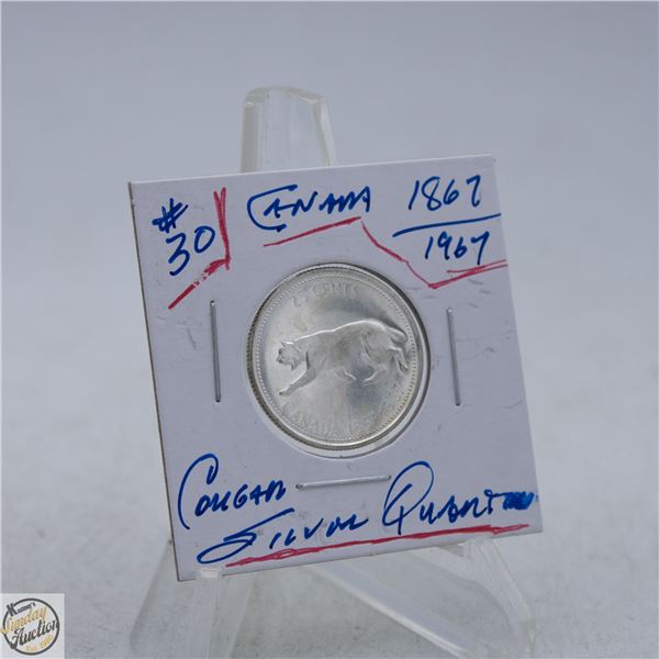 #5123-80 % SILVER 1967 QUEEN ELIZABETH QUARTER