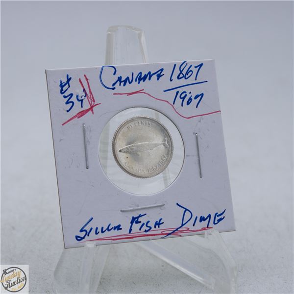 #5122-80 % SILVER 1967 QUEEN ELIZABETH DIME