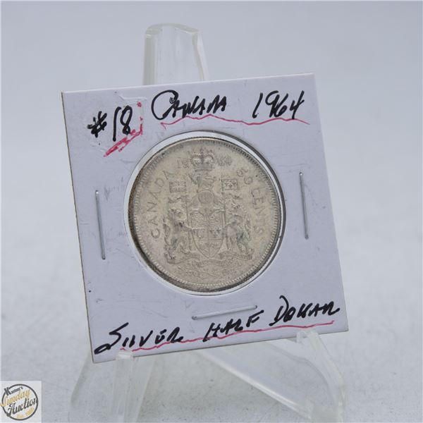 5120-80 % SILVER 1964 QUEEN ELIZABETH HALF