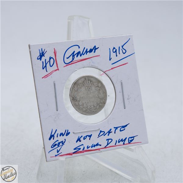 5113-92.5 % SILVER 1915 KING GEORGE V DIME KEY