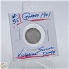 Image 1 : #5112-92.5 % SILVER 1901 VICTORIAN DIME