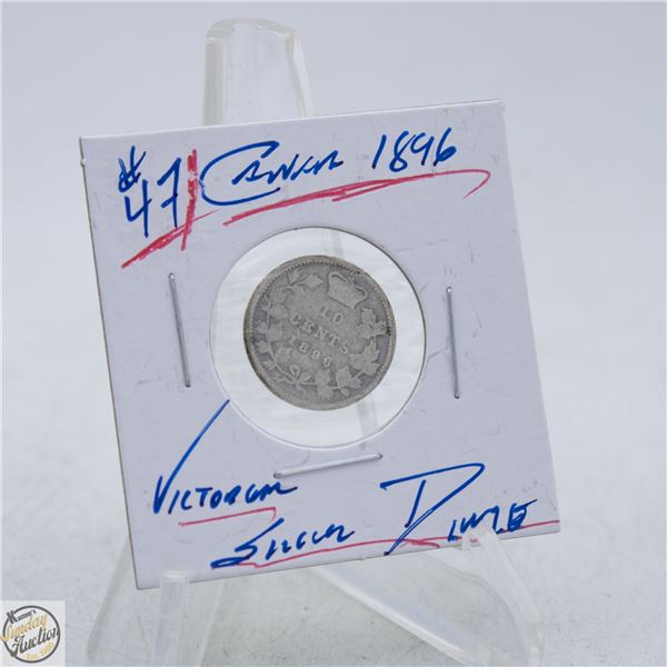 #5111-92.5 % SILVER 1896 VICTORIAN DIME