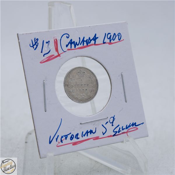 5109-92.5 % SILVER 1900 VICTORIAN 5 CENT