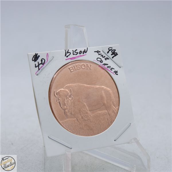 #5126-1 OUNCE 999 FINE COPPER WITH BISON ON COIN