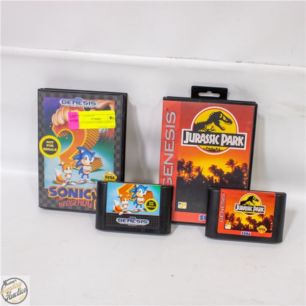 2 SEGA GENESIS GAMES (SONIC 2 THE