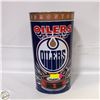 Image 1 : OILERS NHL GARBAGE CAN LARGE METAL ESTATE