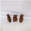 Image 1 : THREE CARVED WOOD WISE MONKEYS