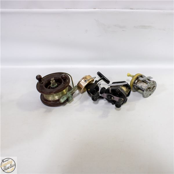 4 ASSORTED FISHING REELS
