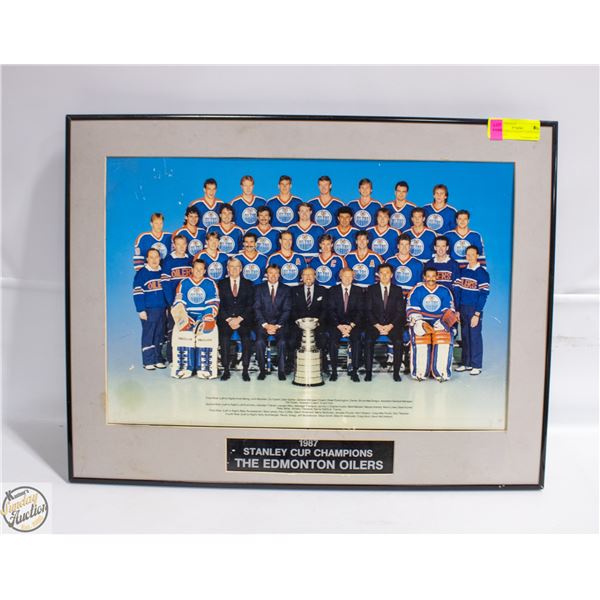 1987 OILERS STANLEY CUP 24 X 32 GRETZKY