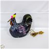 Image 1 : VINTAGE TIFFANY STYLE STAINED GLASS ROOSTER LAMP