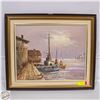Image 1 : OIL PAINTING SAILBOAT SCENE FRAMED 22.5" X 26.5"