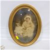 Image 1 : ANTIQUE FRAMED OVAL PICTURE CURVED GLASS