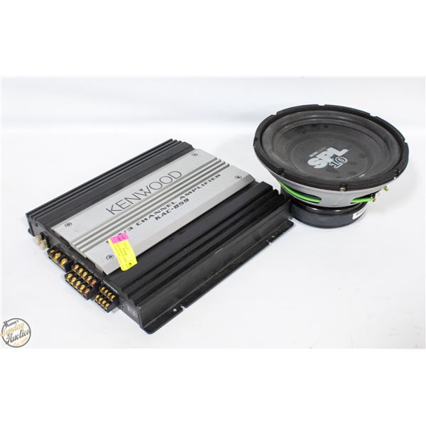 KENWOOD AMP + 10 INCH SPL SOUNDSTREAM SUNWOOFER