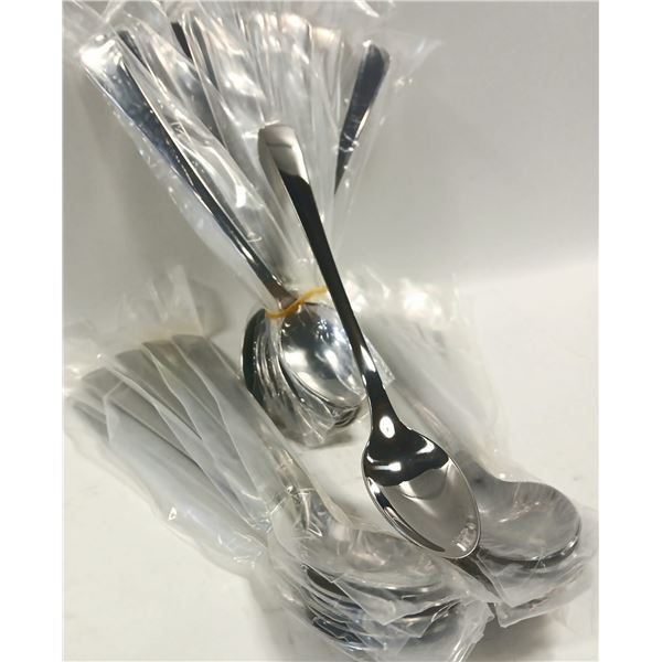 18 NEW S/S LONG STIRRING / MIXING SPOONS - 8"