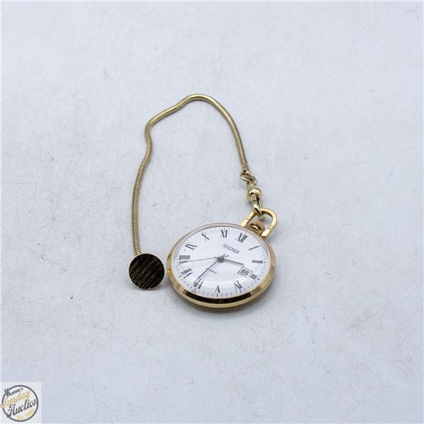 ESTATE 17 JEWEL POCKET WATCH W/CHAIN +