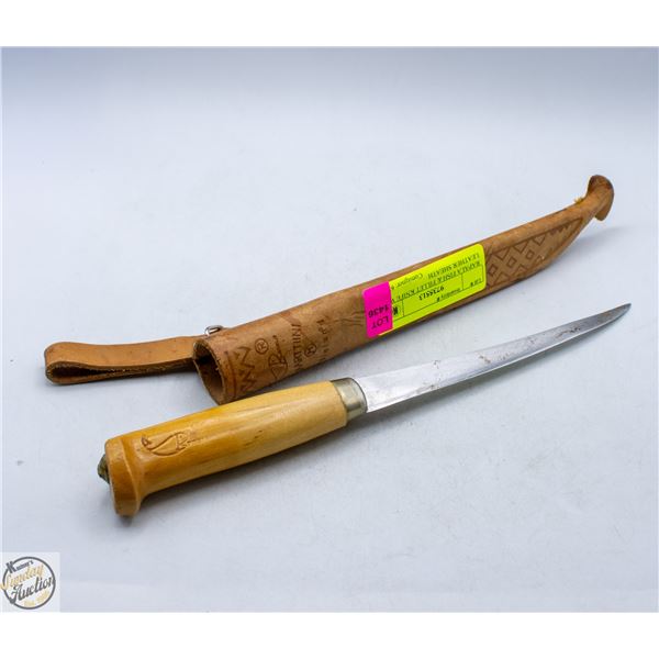 RAPALA FISH & FILLET KNIFE WITH LEATHER SHEATH