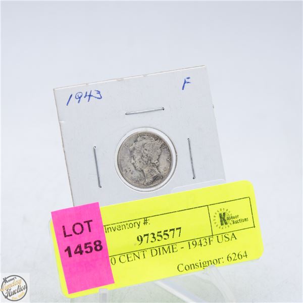 COIN - 10 CENT DIME - 1943F USA