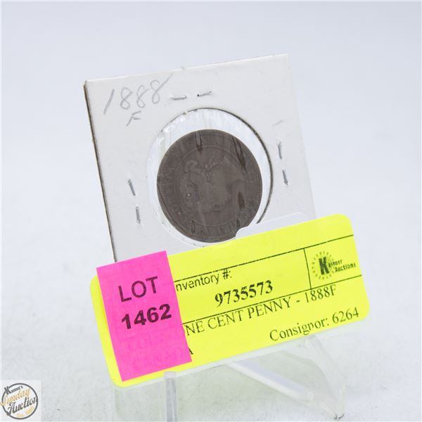 COIN - ONE CENT PENNY - 1888F CANADA