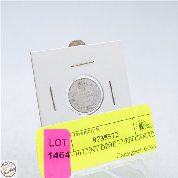 COIN - 10 CENT DIME - 1929 CANADA