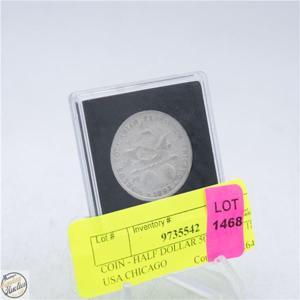 COIN - HALF DOLLAR 50 CENTS - 1893 USA CHICAGO