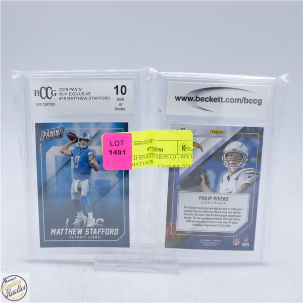 GRADED SPORTS CARDS (2) - BCCG 10 OF MATTHEW