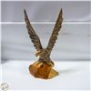 Image 1 : HAND CARVED WOODEN EAGLE H-12.5"