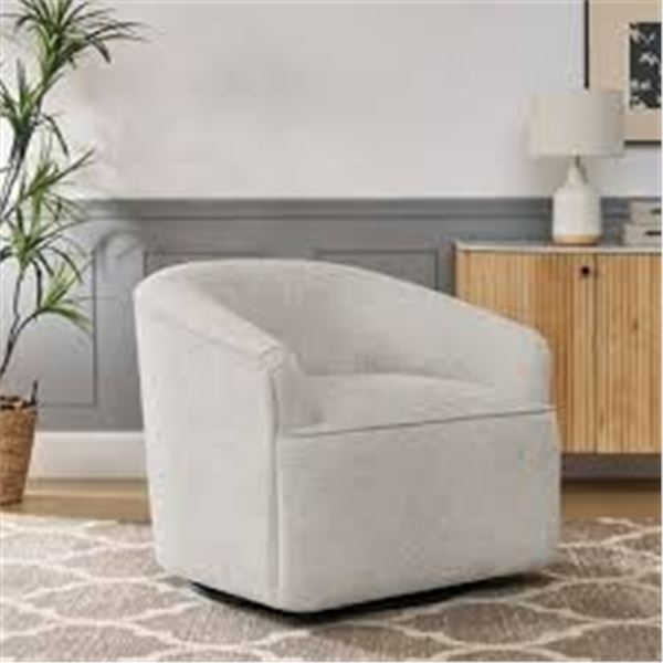 NEW THOMASVILLE FABRIC SWIVEL CHAIR - WHITE
