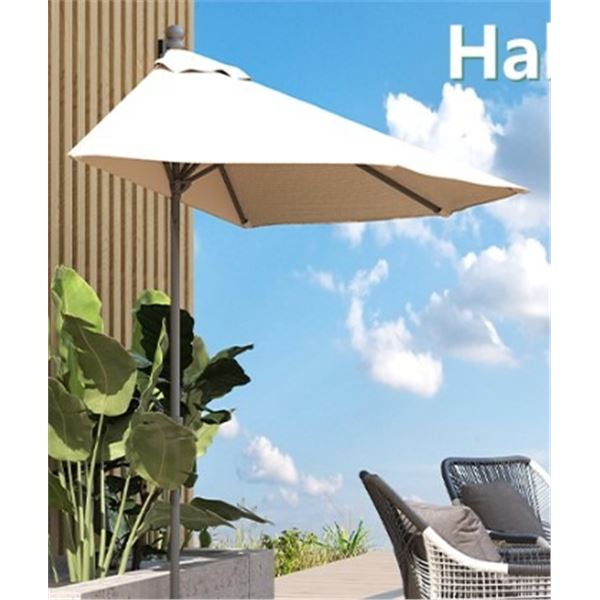 BRAND NEW HELIOS & HESTIA 9FT HALF ROUND  UMBRELLA