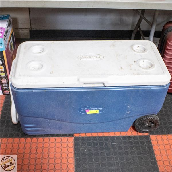 LARGE COLMAN WEELED ICE COOLER