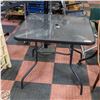 Image 1 : GLASS TOP PATIO TABLE WITH UMBRELLA HOLE