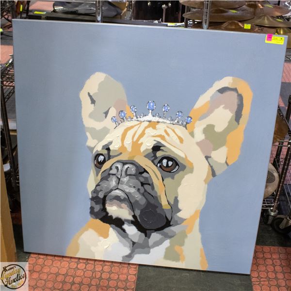 LARGE SHOWHOME TEXTURED CANINE ART ON CANVAS
