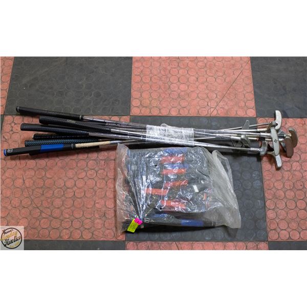 BUNDLE OF ESTATE GOLF CLUBS ASSORTED + BAG OF