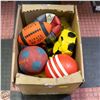 Image 1 : BOX OF INFLATABLE SPORTS BALLS ASSORTED