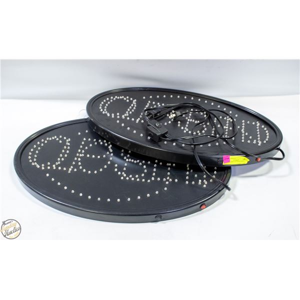 PAIR OF LIGHT UP "OPEN" SIGNS