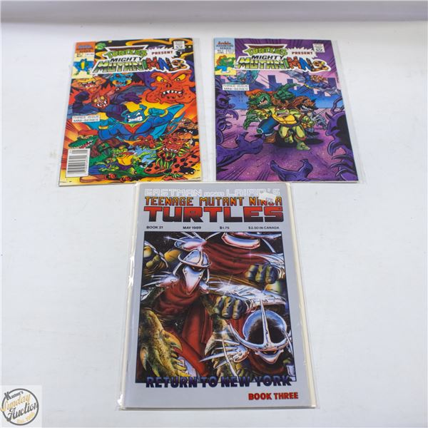 2 VINTAGE TEENAGE MUTANT NINJA TURTLES MIGHTY