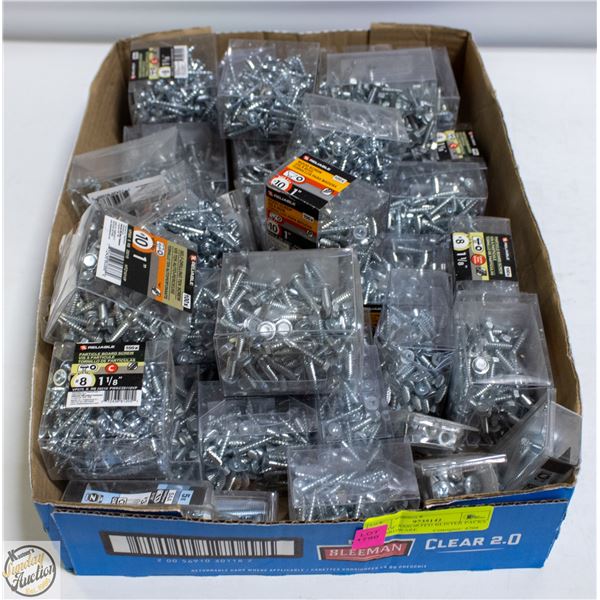 FLAT OF ASSORTED BLISTER PACKS OF HARDWARE