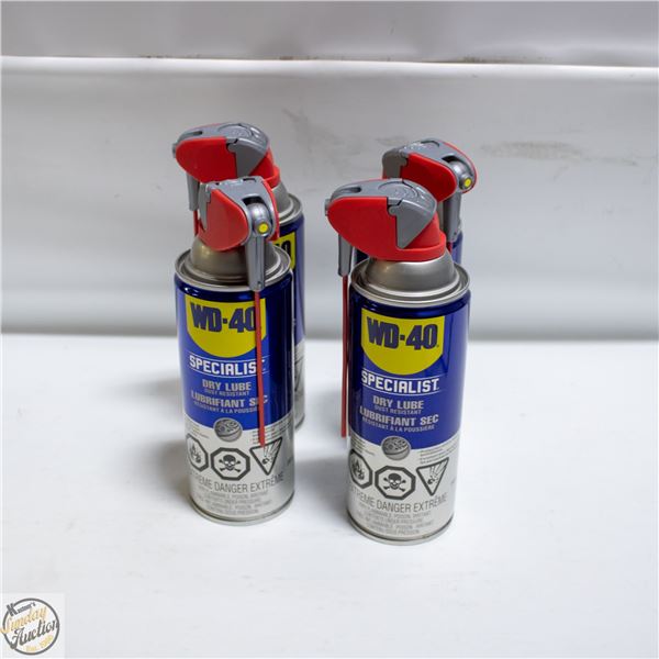 LOT OF 4 WD 40 DRY LUBE LUBRICANT