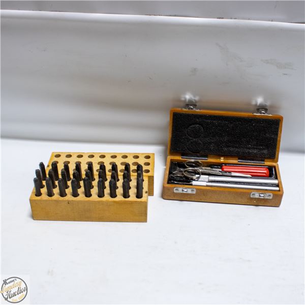 STEEL LETTER PUNCH SET+EXACTO KNIFE SET