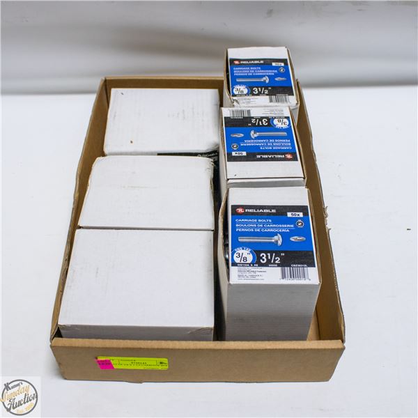 FLAT OF 3/8 X 3 1/2 CARRIAGE BOLTS