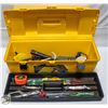 Image 1 : LARGE YELLOW PLASTIC TOOL BOX C/W TOOLS