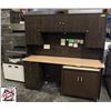 Image 1 : BAILIFF SEIZURE: 6' OFFICE DESK & HUTCH W/