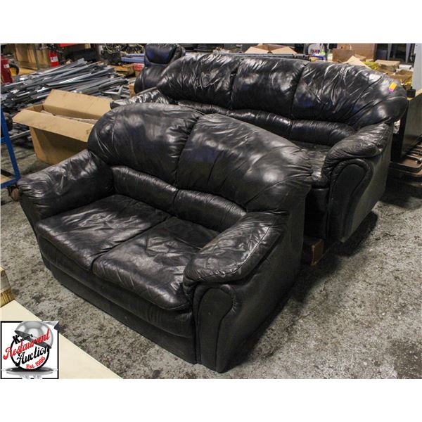 BAILIFF SEIZURE: ASSORTED FURNITURE: LEATHER COUCH
