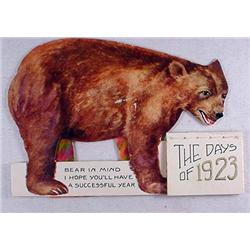1923 DIE CUT BEAR CALENDAR - Approx. 2.75  by 3.75