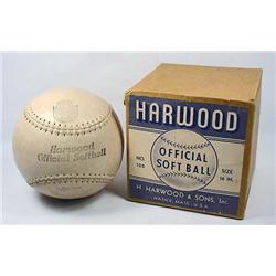 VINTAGE HARWOOD OFFICIAL SOFTBALL IN ORIG. BOX - 1