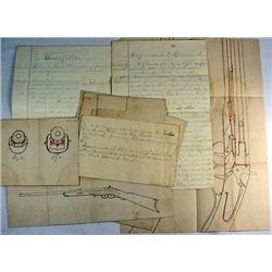 RARE 1870 RIFLE BREECH DESIGN PATENT DRAWINGS - Da