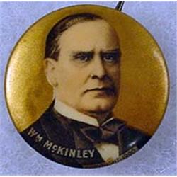 C. 1900 WILLIAM MCKINLEY CELLULOID POLITICAL PINBA