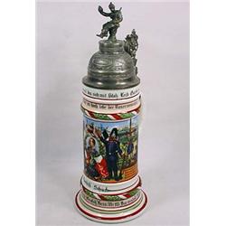 IMPERIAL GERMAN ARMY STEIN - LITHOPANE - UNIT DESI