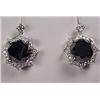 Image 1 : PAIR OF 18K WHITE GOLD BLACK AND WHITE DIAMOND EAR